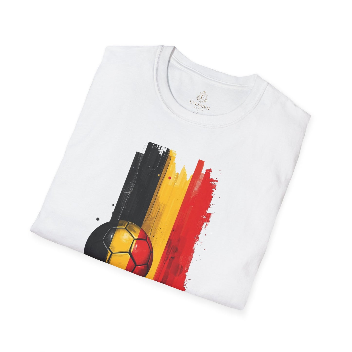 Belgium Football Flag Brushstroke Tee Red Devils Soccer Graphic T-Shirt