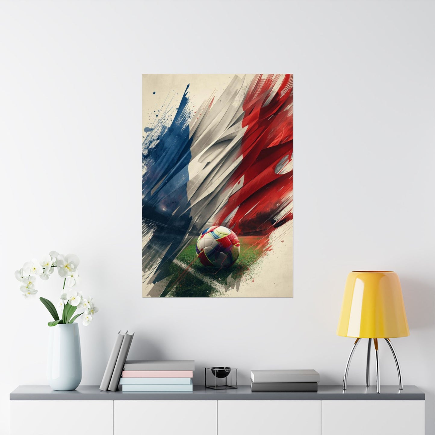 Soccer France Flag Poster — Matte Vertical Football Art Print