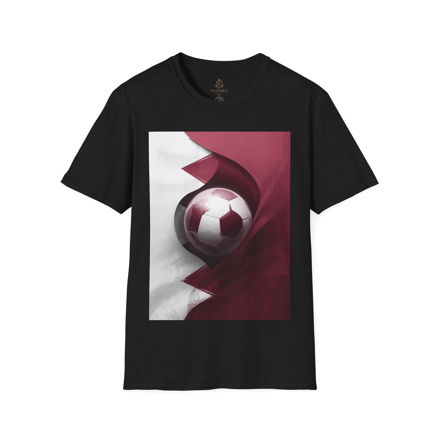 Qatar Football Flag Abstract Graphic T-Shirt Al-Annabbi Soccer Design Tee