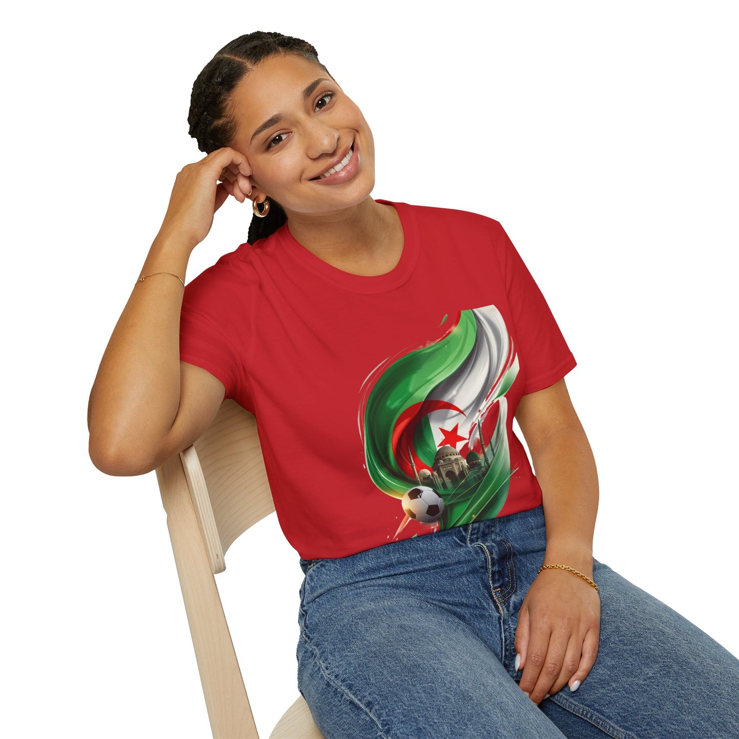 Algeria Football T-Shirt – Soccer Design with Mosque Silhouette Tee