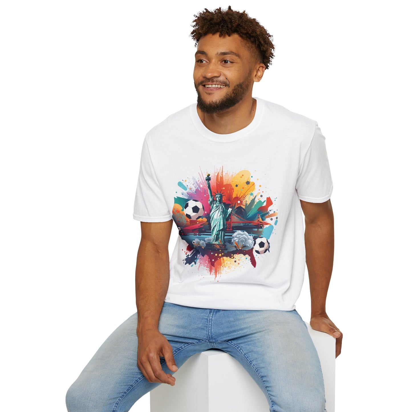 Statue of Liberty Soccer Splash Match Day T-Shirt — NYC Football Fan Tee