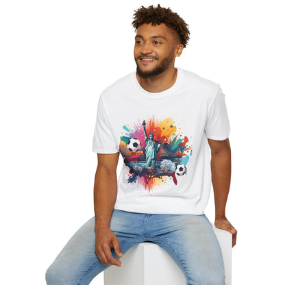 Statue of Liberty Soccer Splash Match Day T-Shirt — NYC Football Fan Tee