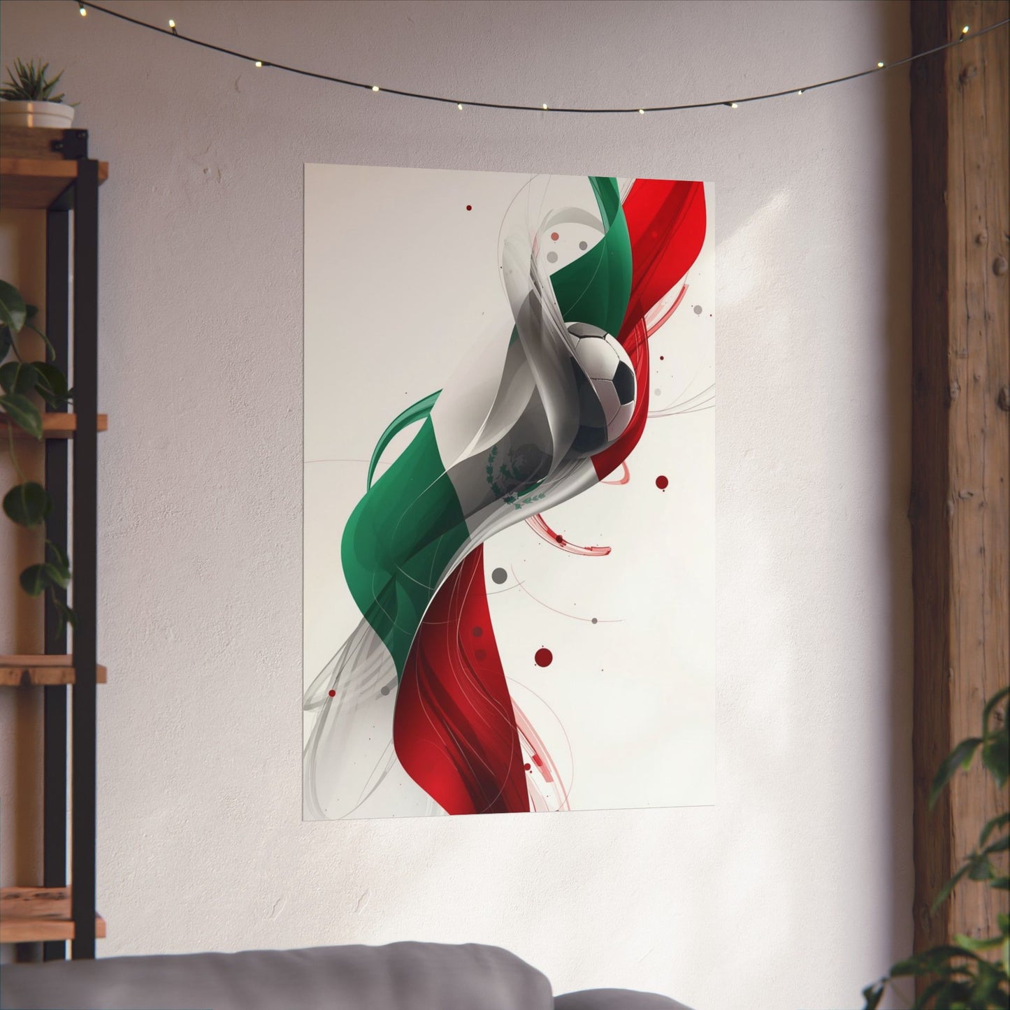 Mexico Soccer Flag Poster — Matte Vertical Football Wall Art