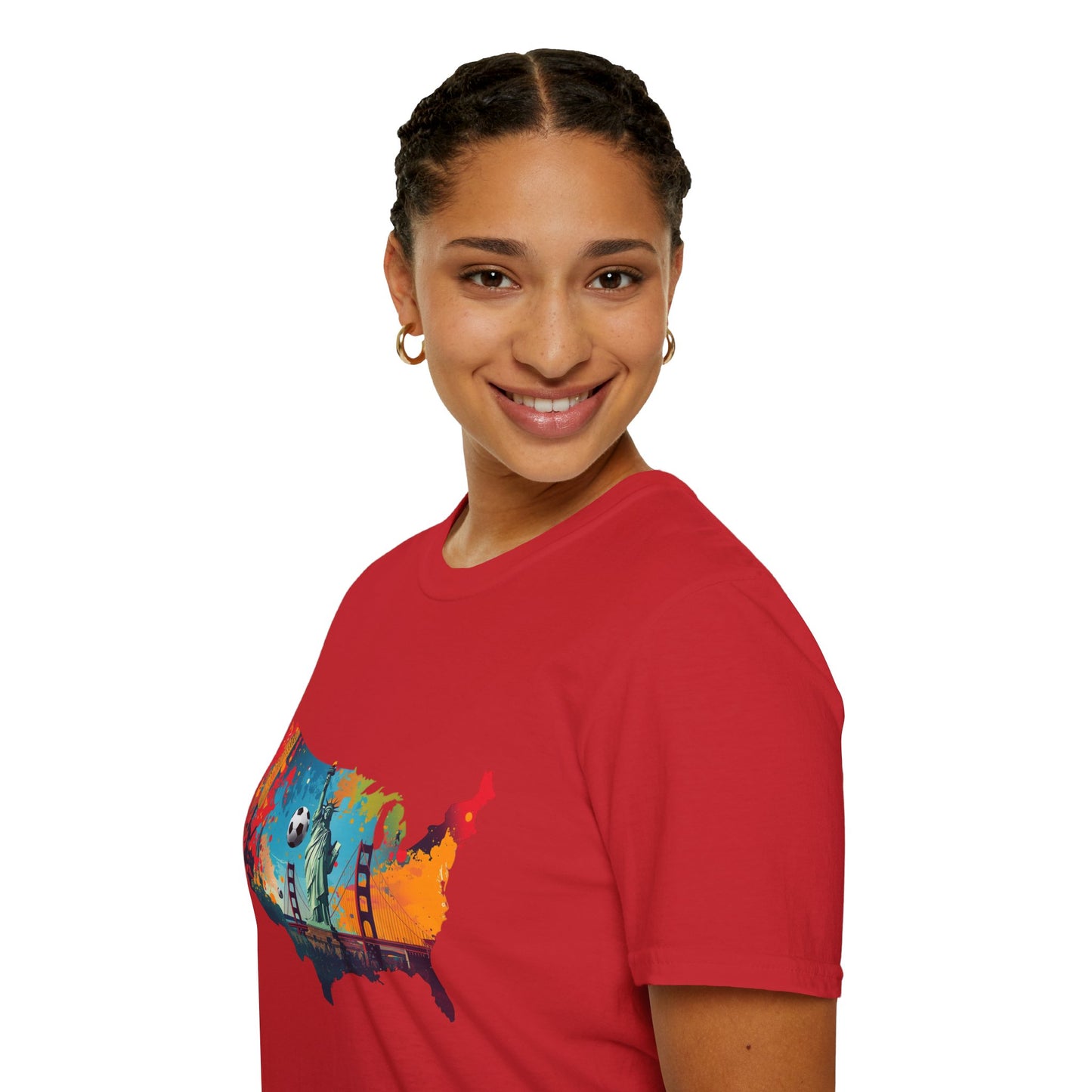 USA Soccer Match Day T-shirt — Colorful Map Graphic Tee