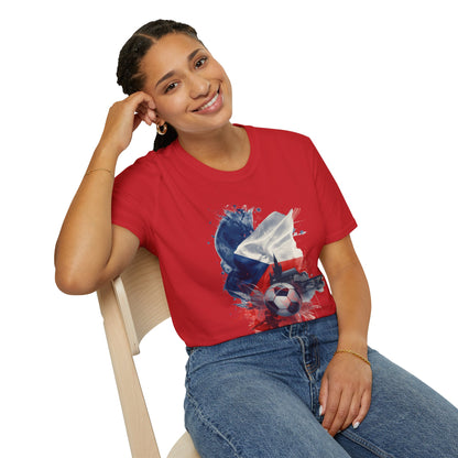 Czech Football Pride T-shirt Abstract Flag Prague Heritage Tee