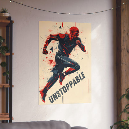 Unstoppable Runner Wall Poster Motivational Art Print for Gym Home