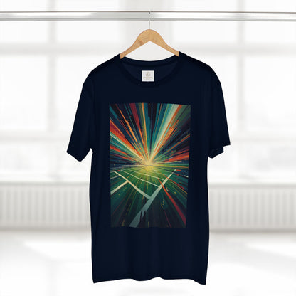 Abstract Light Burst Tee Football Field Graphic T-Shirt