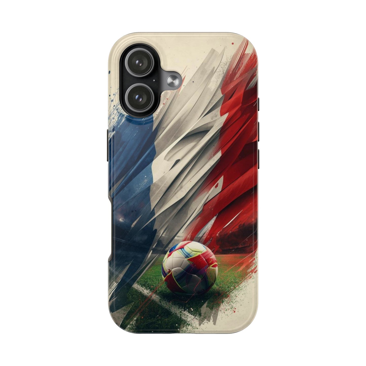 Soccer Flag Tough Phone Case — Grunge France Football Protective iPhone Cover