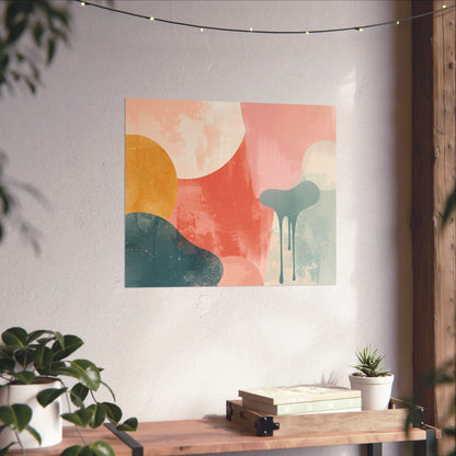 Pastel Abstract Wall Art Poster | Matte Horizontal Vintage Modern Print