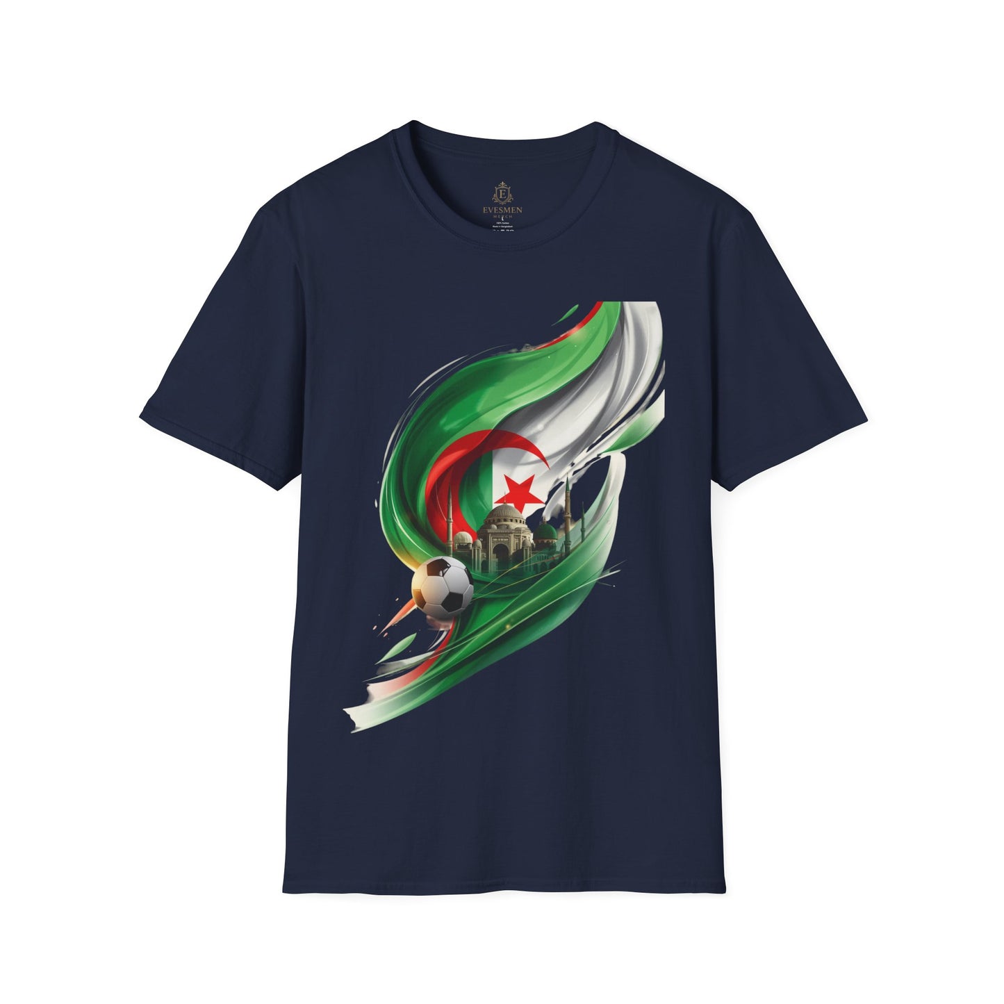 Algeria Football T-Shirt – Soccer Design with Mosque Silhouette Tee
