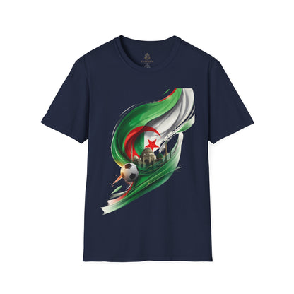 Algeria Football T-Shirt – Soccer Design with Mosque Silhouette Tee