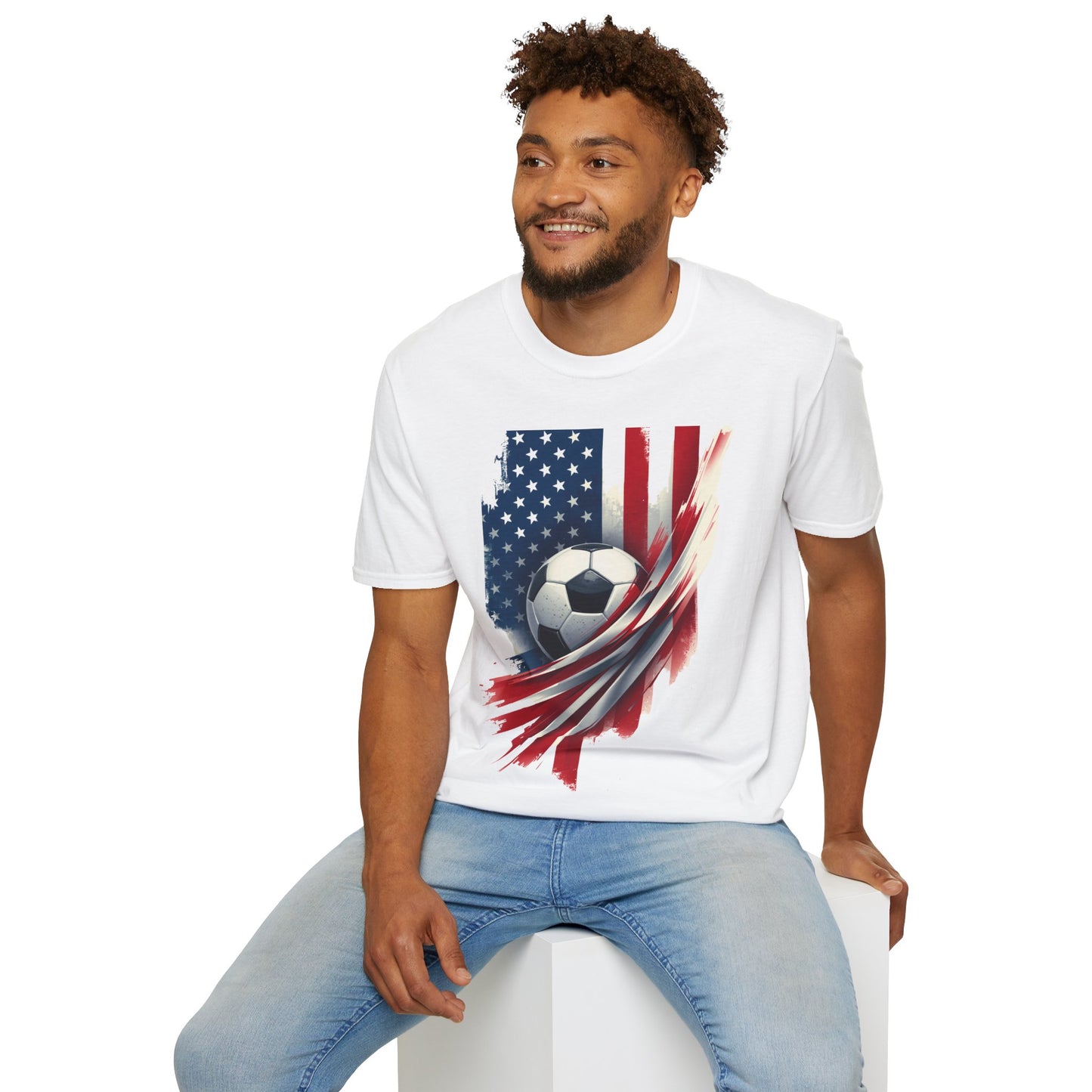Soccer USA T-Shirt — American Flag Soccer Tee