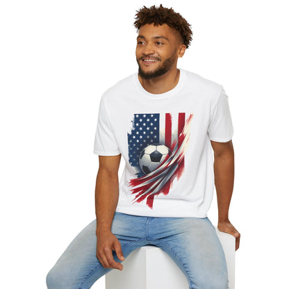 Soccer USA T-Shirt — American Flag Soccer Tee