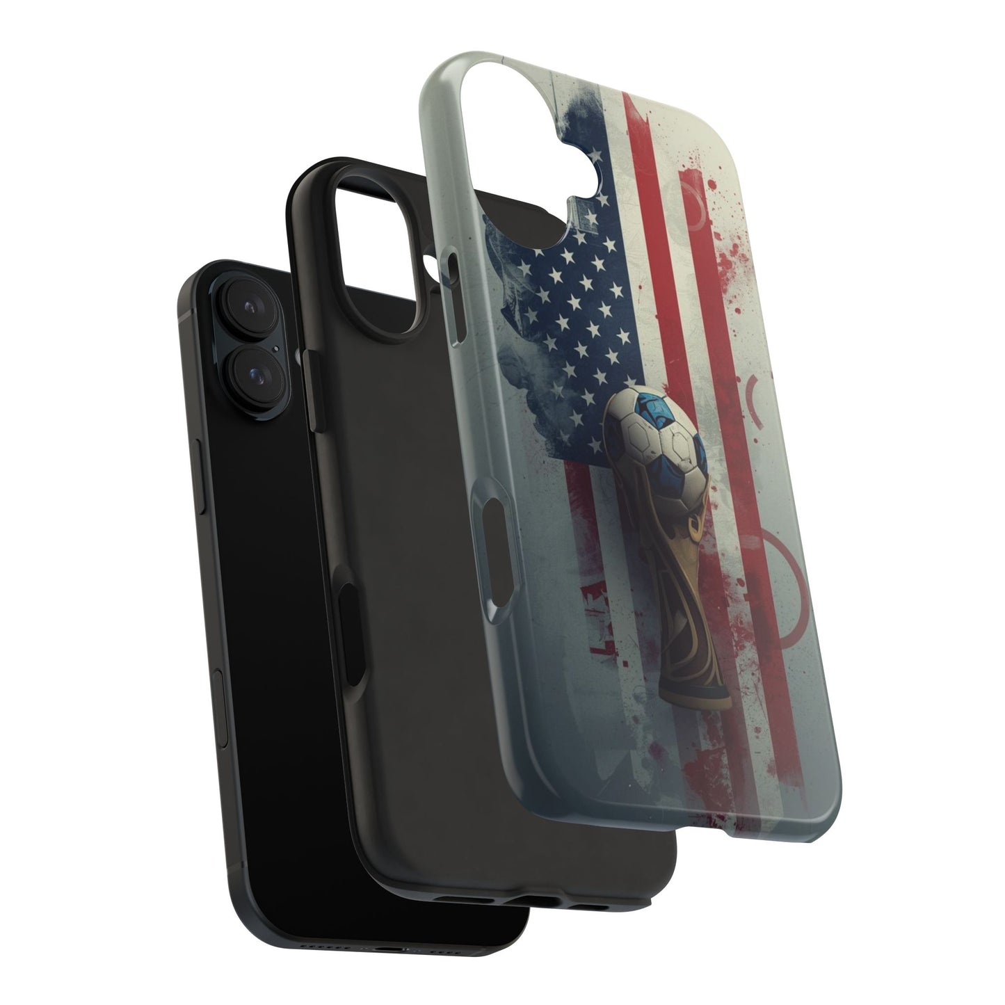 American Flag Soccer Ball Phone Protective Case Cover