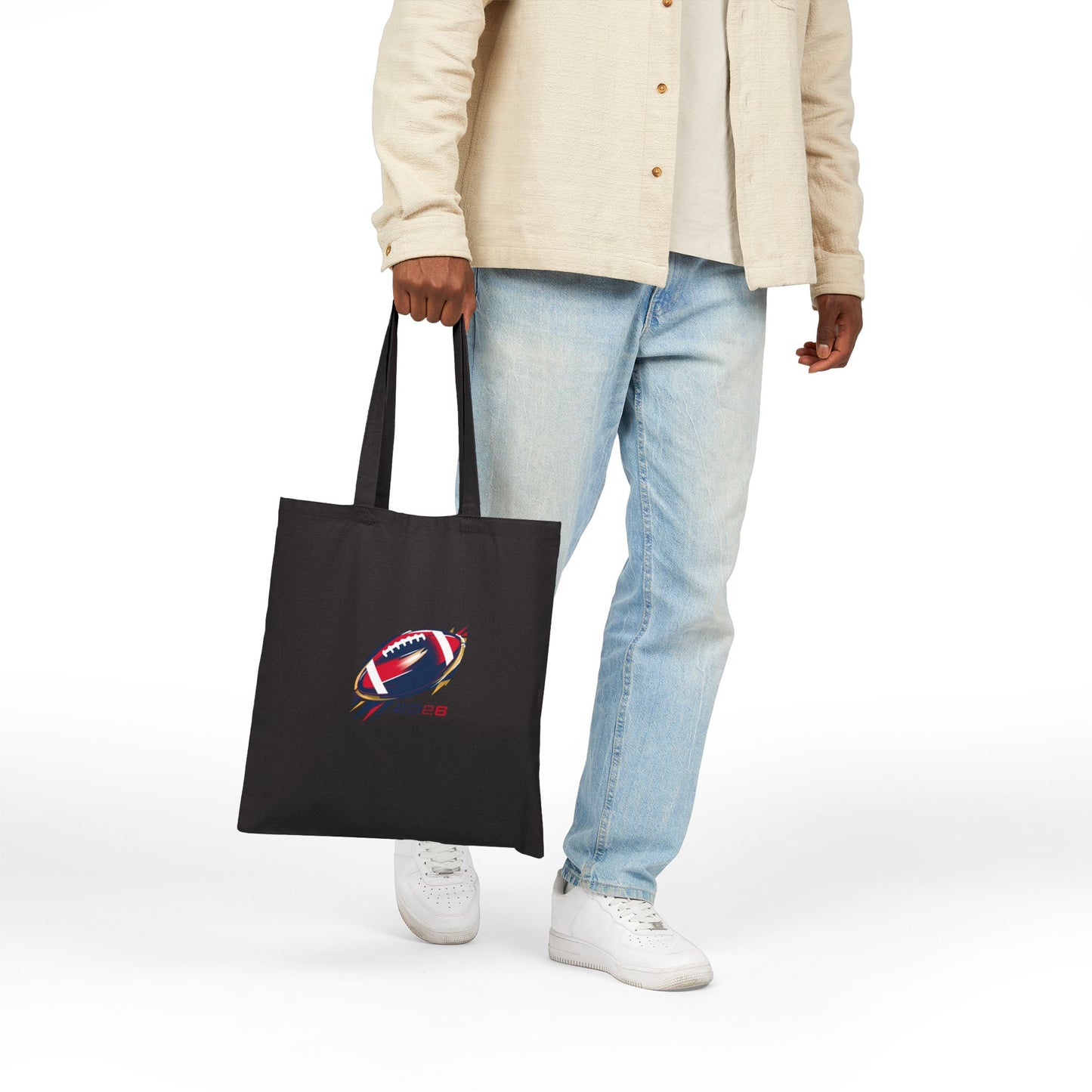 Football Big Game 2026 Tote Bag – Canvas Game Day Grocery Tote