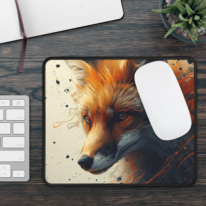 Fox Art Gaming Mouse Pad — Vibrant Fox Portrait Desk Mat for Gamers & Animal Lovers