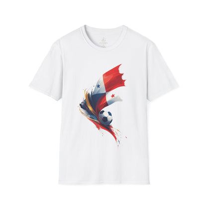 Panama Football Flag Splash T-Shirt Dynamic Los Canaleros Soccer Tee
