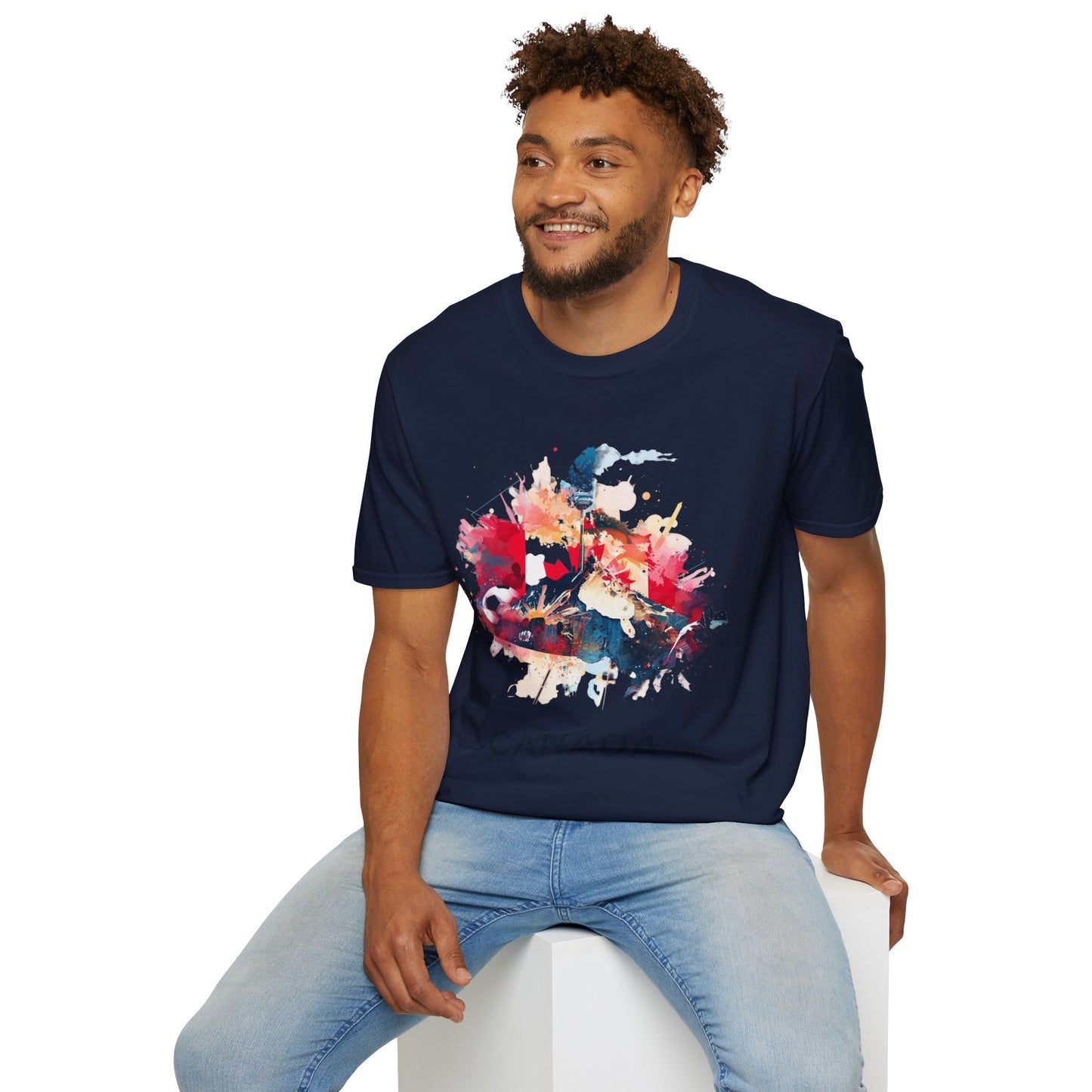 Canada Soccer Match Day T-Shirt - Artistic Canadian Flag Skyline Tee