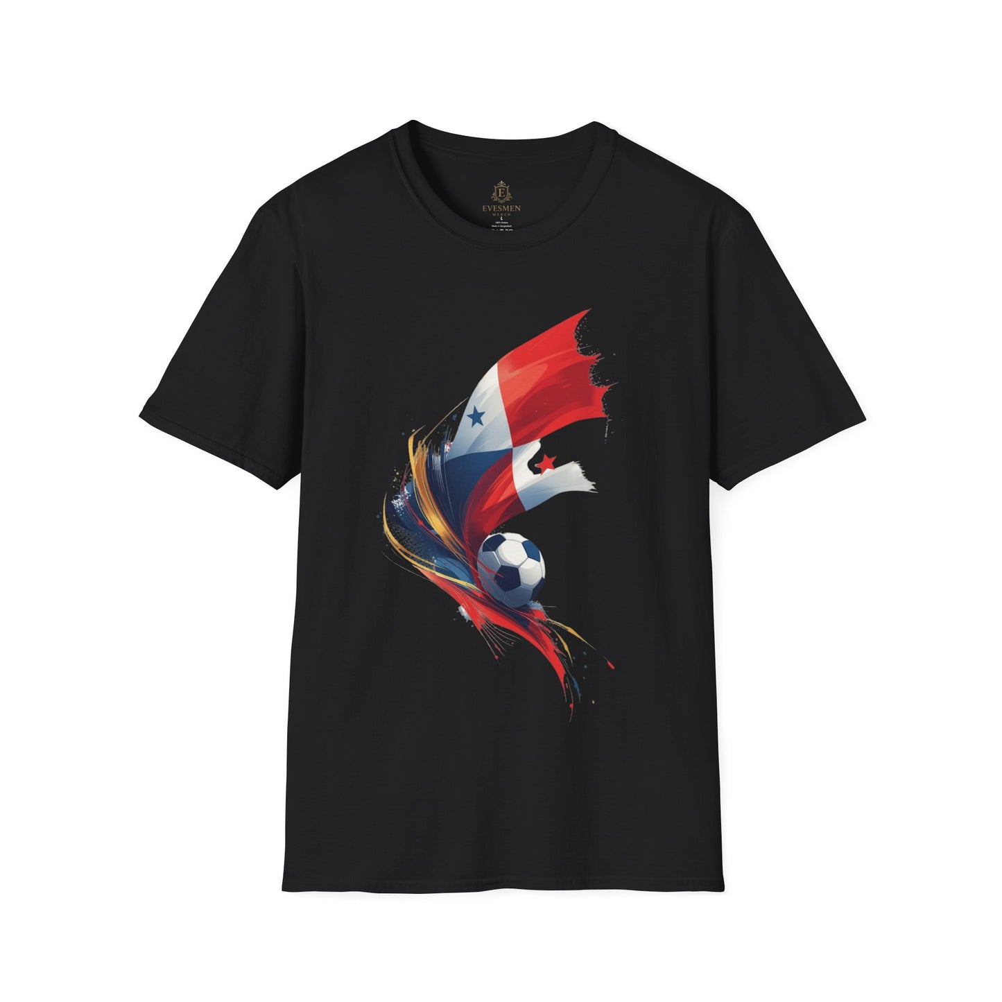 Panama Football Flag Splash T-Shirt Dynamic Los Canaleros Soccer Tee