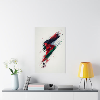 Jordan Flag Soccer Poster — Matte Vertical Football Wall Art