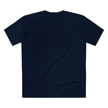 Navy blue t-shirt on a white background