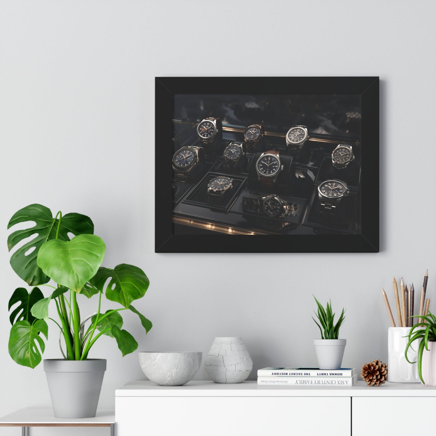 Framed Poster — Luxury Watch Display Horizontal Wall Art