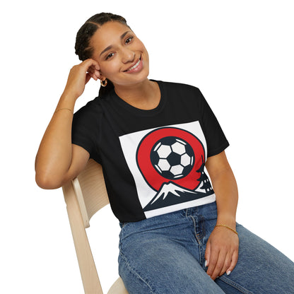 Japan Soccer T-Shirt — Mount Fuji & Pagoda Football Design Tee