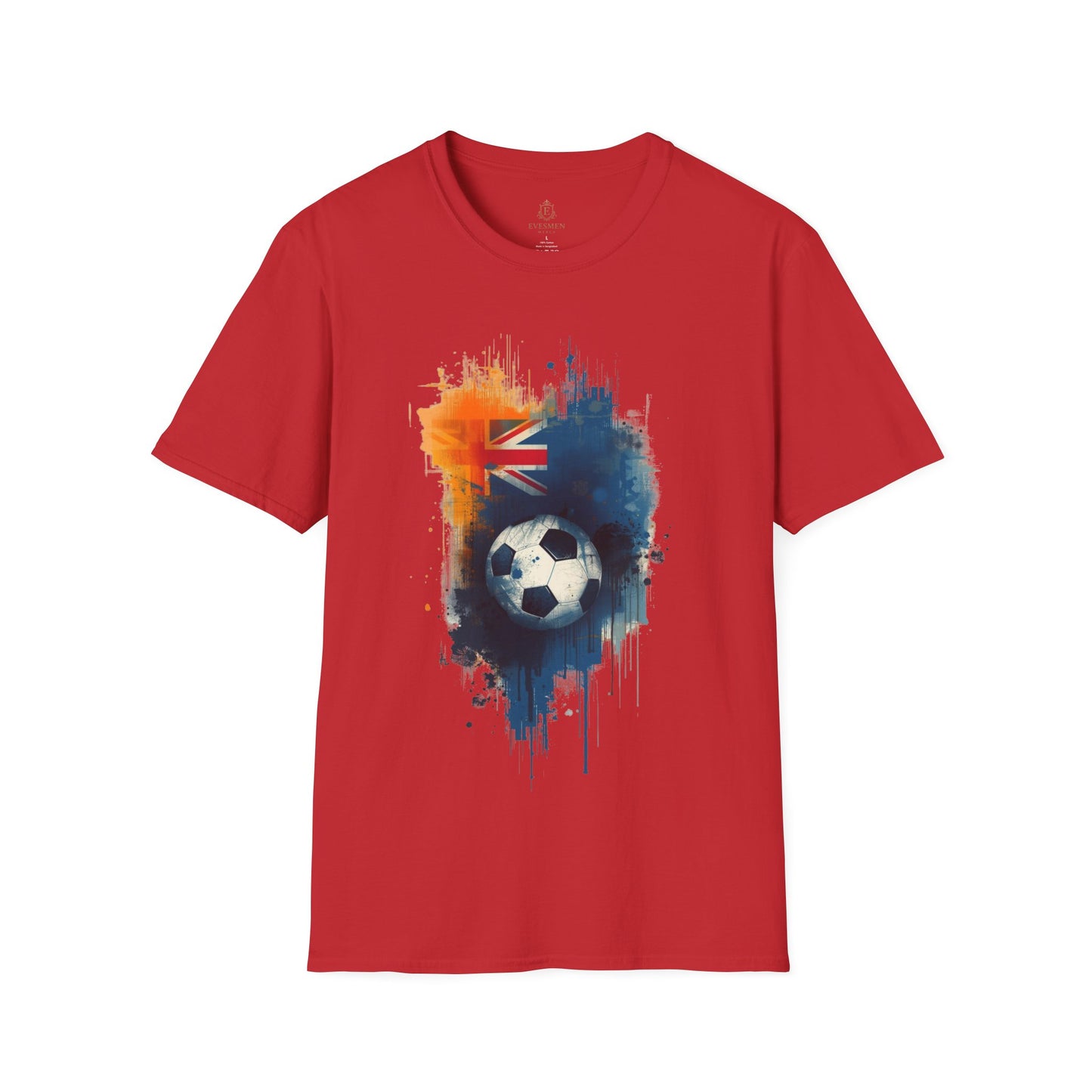 Australian Football Spirit Soccer Flag T-Shirt — Grunge Football Tee
