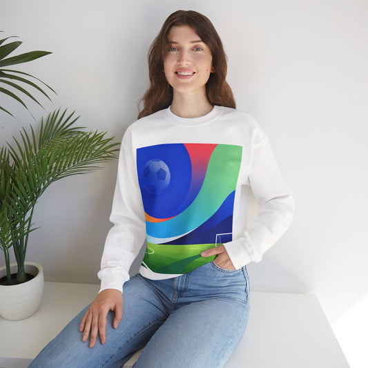 Match Day Abstract Crewneck Sweatshirt — Colorful Soccer Graphic