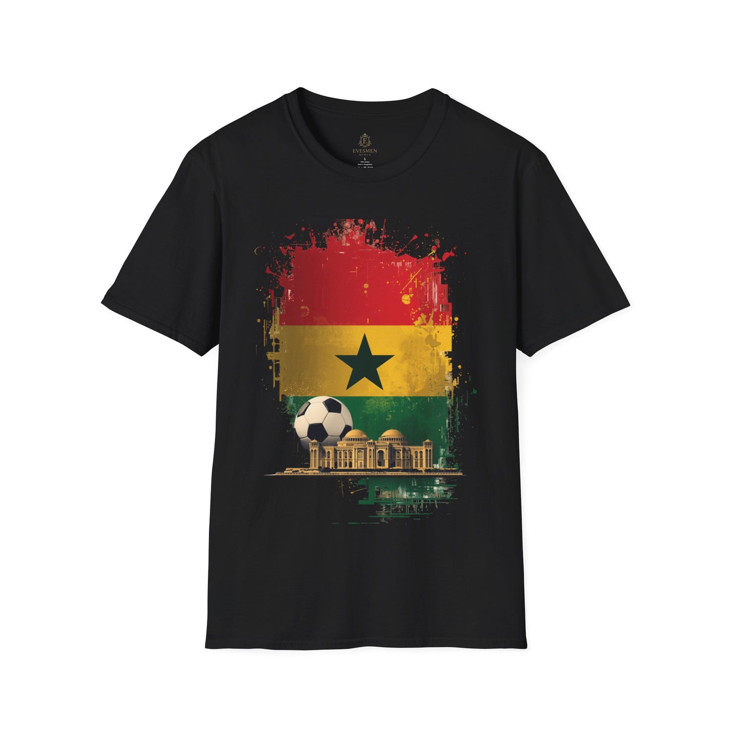 Ghana Flag Soccer T-Shirt — Vintage Football Ghana Pride Tee