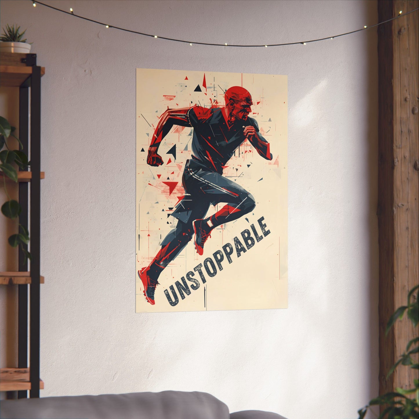 Unstoppable Runner Wall Poster Motivational Art Print for Gym Home