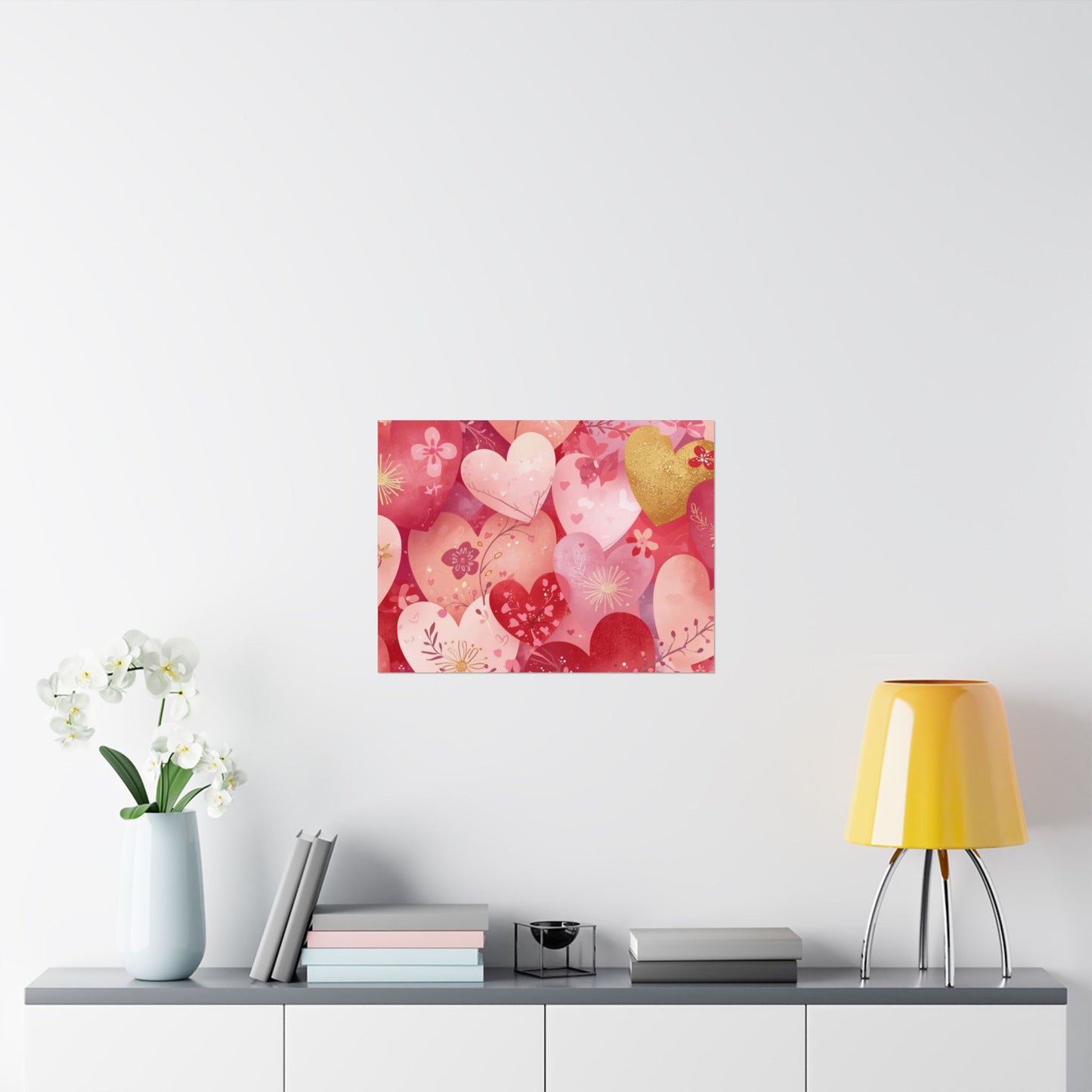 Heart Pattern Matte Poster — Valentine's Day Romantic Wall Art