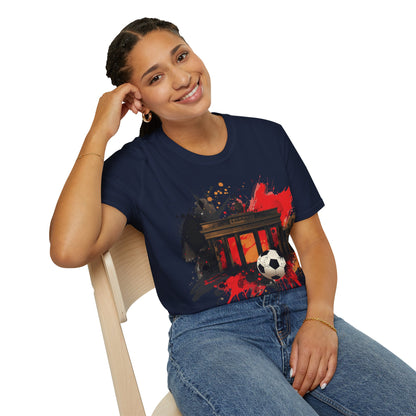German Football Triumph T-shirt Brandenburg Gate Splatter Art Tee