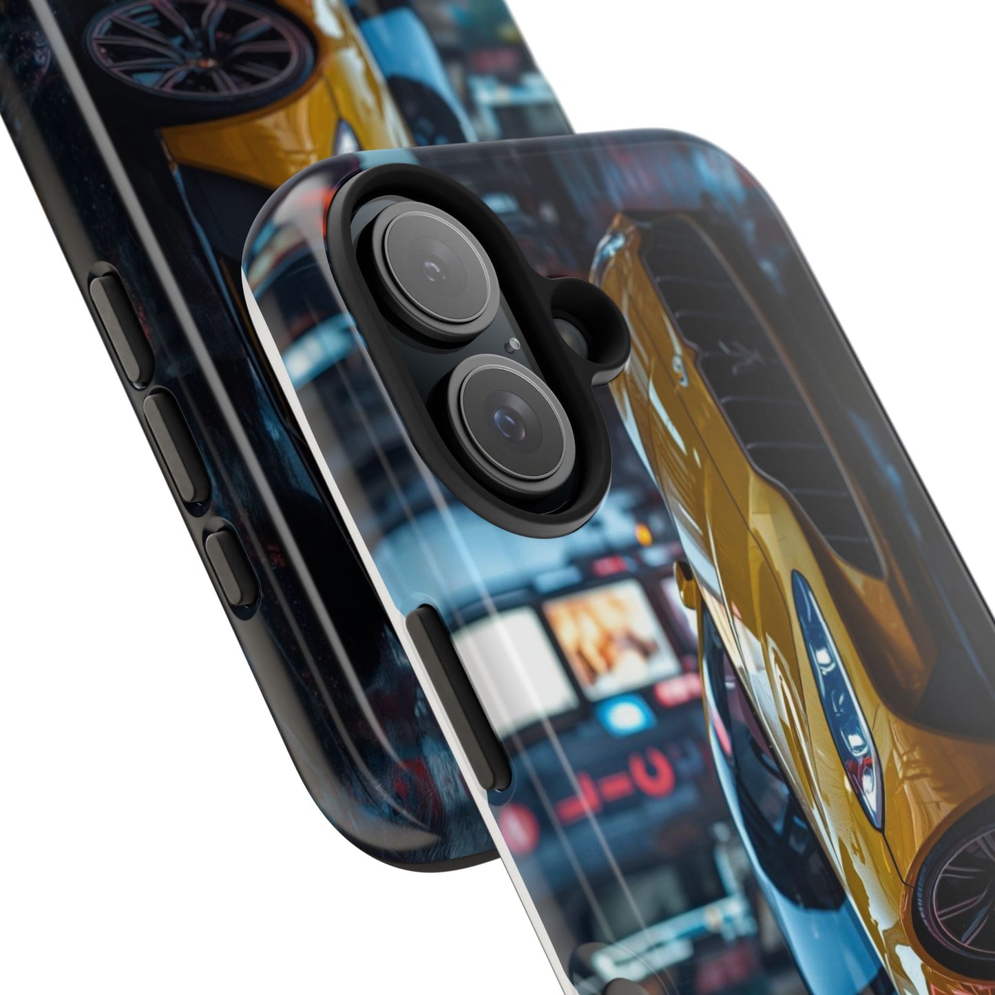 Phone case with car design and camera details