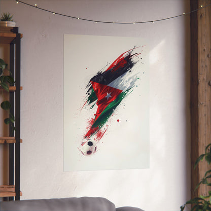 Jordan Flag Soccer Poster — Matte Vertical Football Wall Art