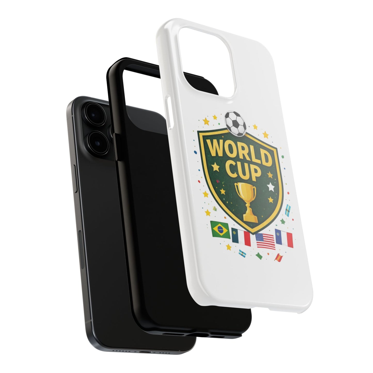 Soccer Match Day Tough Phone Protective Case Trophy Shield with Flags