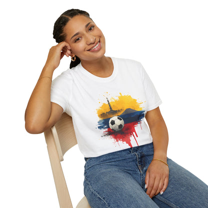 Ecuador Football Pride T-Shirt Quito’s Monument Chimborazo Art Tee