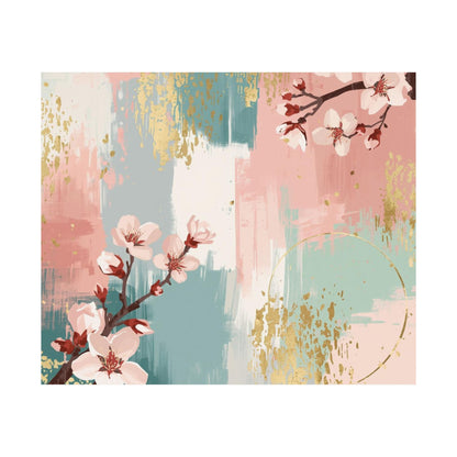 Cherry Blossom Abstract Wall Art | Matte Floral Brushstroke Poster