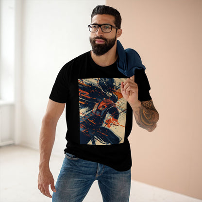 Football Player Action T-Shirt Dynamic Grunge Helmet Design