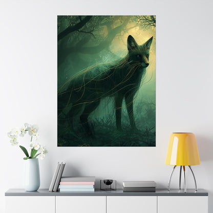 Enchanted Forest Fox Wall Art | Matte Mystical Woodland Poster