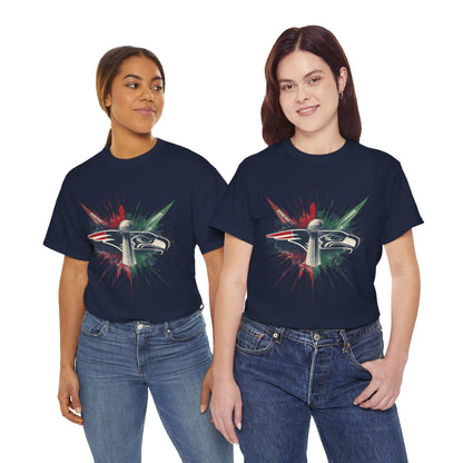 Legendary Championship Matchup Splatter Logo T‑Shirt Football Big Game 2026