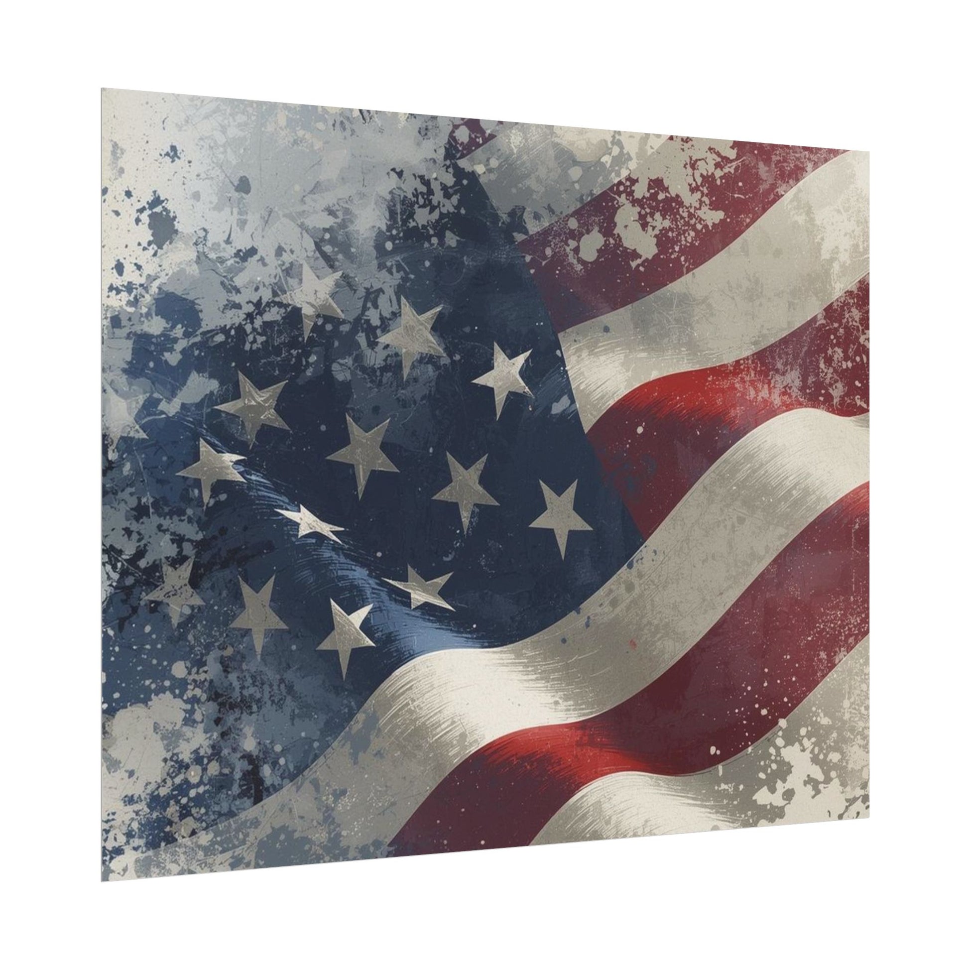 Vintage-style American flag with a distressed texture on a white background
