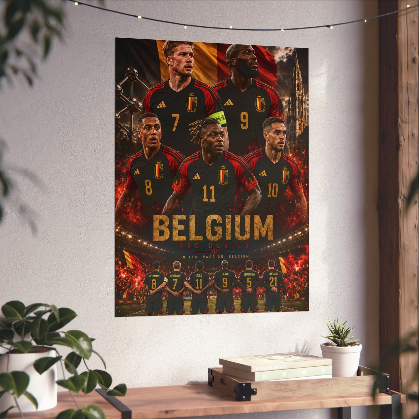 Belgium Soccer Red Devils Commemorative Wall Art Poster