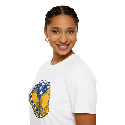 Bosnia Herzegovina Soccer Heart T-Shirt – Flag Football Fan Tee
