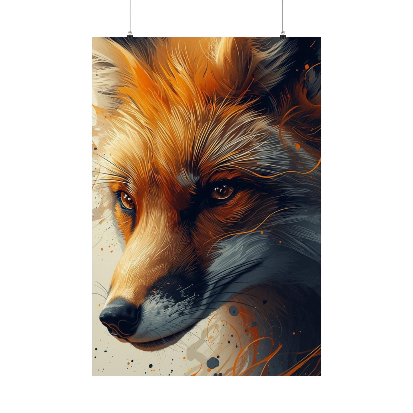 Fox Art Poster — Matte Vertical Wildlife Print