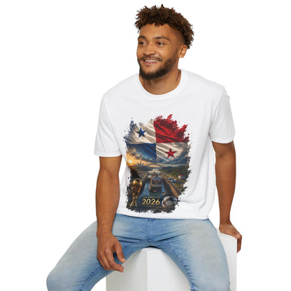 Panama Football Flag Canal Graphic T-Shirt Los Canaleros Soccer Tee