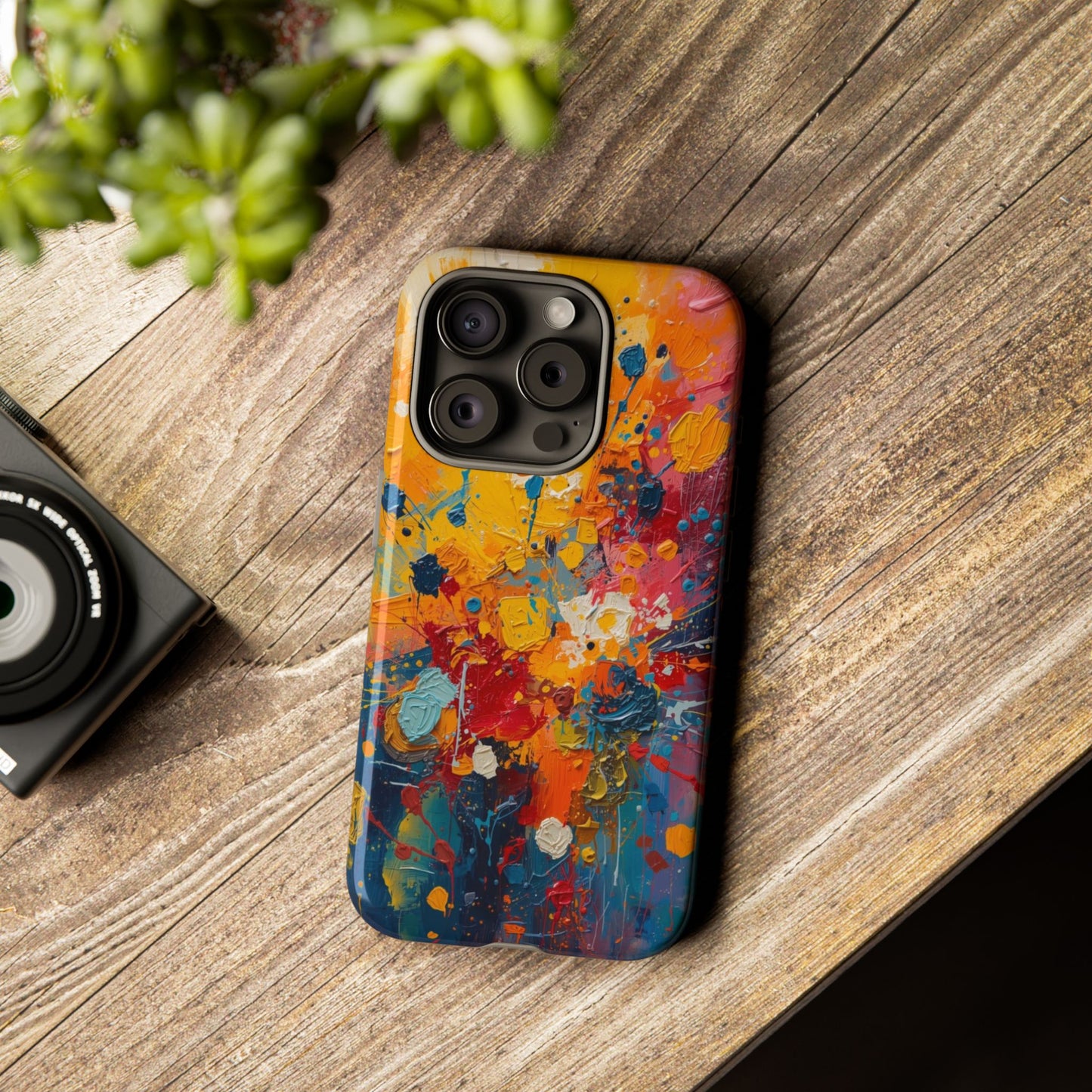 Abstract Color Splash Phone Case — Vibrant Paint Splatter Protective Cover