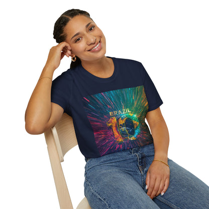 Brazil 10 Soccer Match Day T‑Shirt — Colorful Galaxy Design Tee