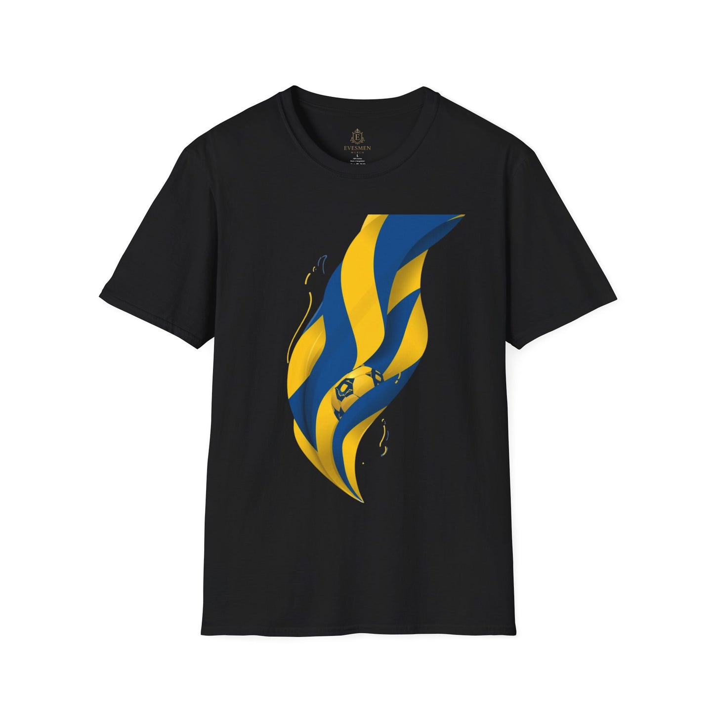 Sweden Football Flag T‑Shirt Abstract Minimalist Blue & Yellow Graphic Tee
