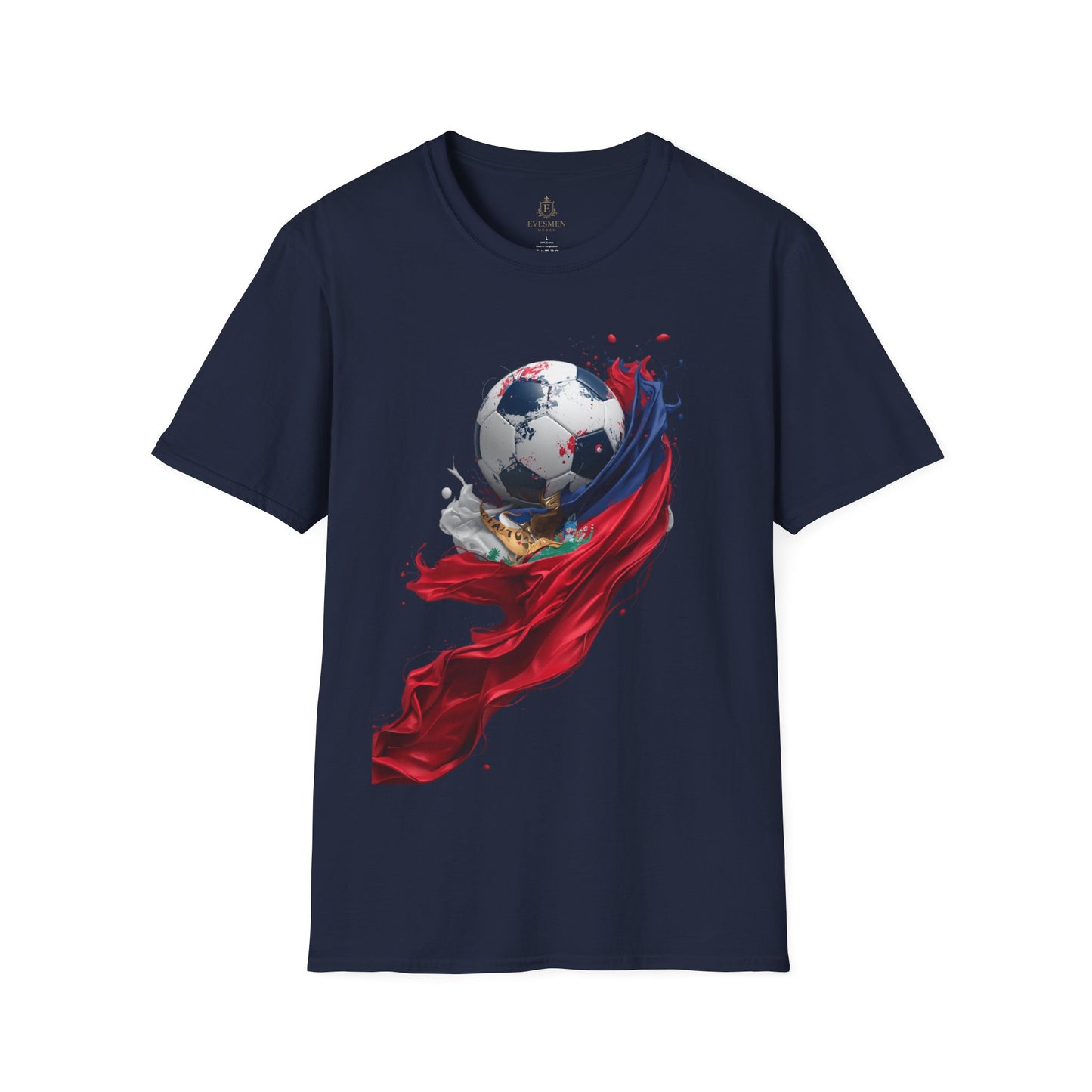 Haitian Football Pride T-shirt Flag Crest and Soccer Graphic Tee